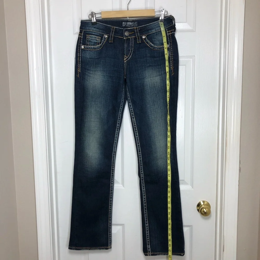 Silver Jeans Co Lola 17” Cotton Mix Dark Wash Straight Leg Jeans W27 L32
